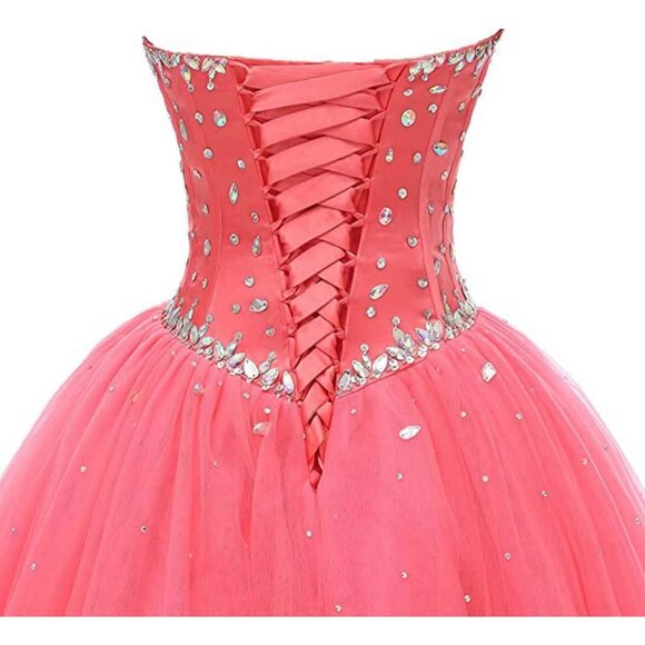 Pink Sweetheart Tulle Ball Gown Quinceanera Appliqué Sweet 16 main image 1